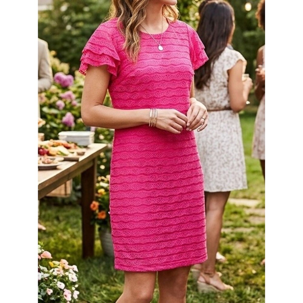 NWOT Ces Femme Vibrant Pink Dress